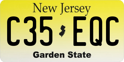 NJ license plate C35EQC
