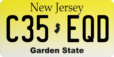 NJ license plate C35EQD
