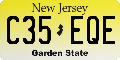 NJ license plate C35EQE