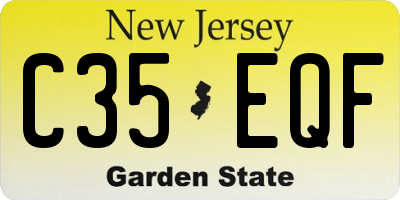 NJ license plate C35EQF