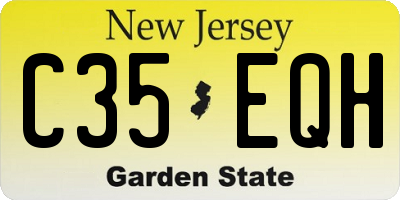 NJ license plate C35EQH