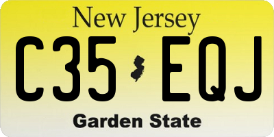 NJ license plate C35EQJ