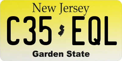 NJ license plate C35EQL