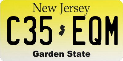 NJ license plate C35EQM