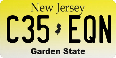 NJ license plate C35EQN
