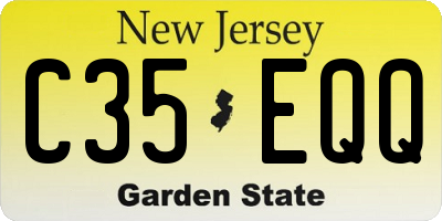 NJ license plate C35EQQ