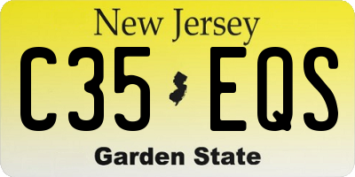 NJ license plate C35EQS
