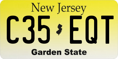 NJ license plate C35EQT