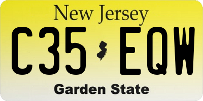 NJ license plate C35EQW