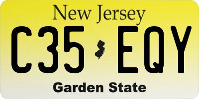 NJ license plate C35EQY