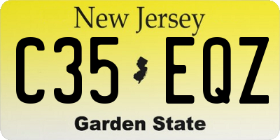 NJ license plate C35EQZ