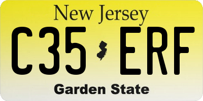 NJ license plate C35ERF