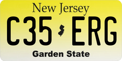 NJ license plate C35ERG