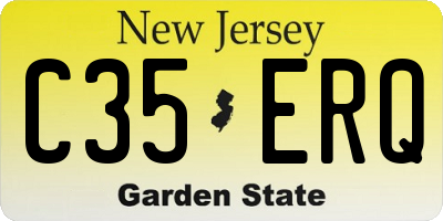 NJ license plate C35ERQ