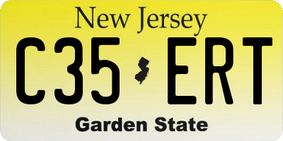 NJ license plate C35ERT