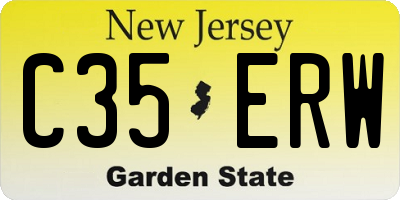 NJ license plate C35ERW