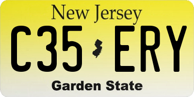 NJ license plate C35ERY