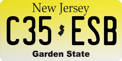 NJ license plate C35ESB