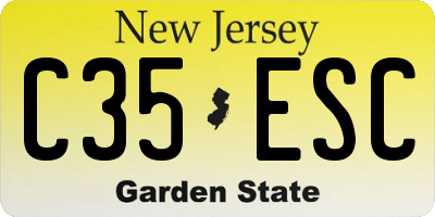 NJ license plate C35ESC