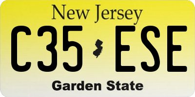 NJ license plate C35ESE