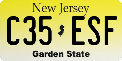 NJ license plate C35ESF