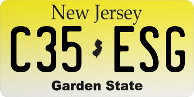 NJ license plate C35ESG