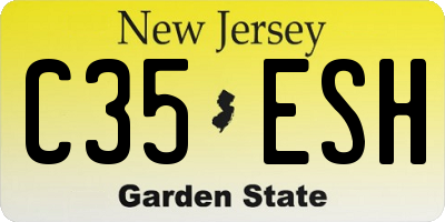 NJ license plate C35ESH