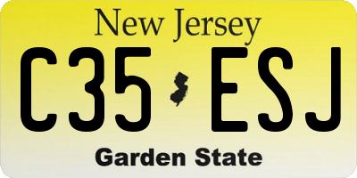 NJ license plate C35ESJ