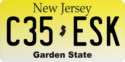NJ license plate C35ESK