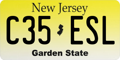 NJ license plate C35ESL