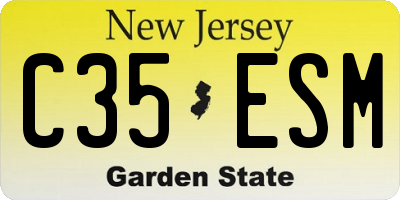 NJ license plate C35ESM
