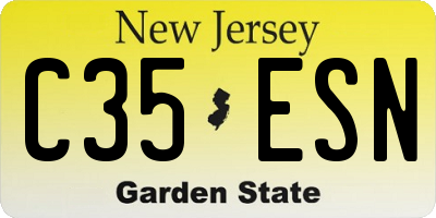 NJ license plate C35ESN