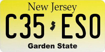 NJ license plate C35ESO