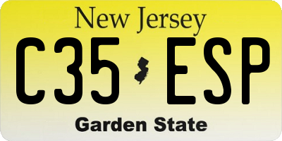 NJ license plate C35ESP