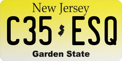 NJ license plate C35ESQ