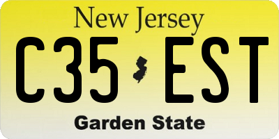 NJ license plate C35EST