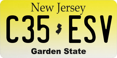 NJ license plate C35ESV