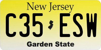 NJ license plate C35ESW
