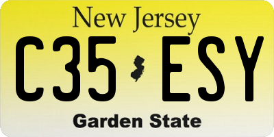NJ license plate C35ESY