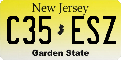 NJ license plate C35ESZ