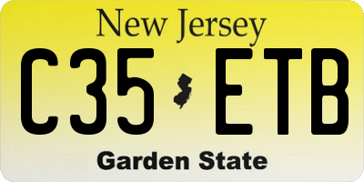 NJ license plate C35ETB
