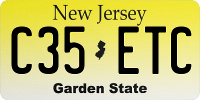 NJ license plate C35ETC