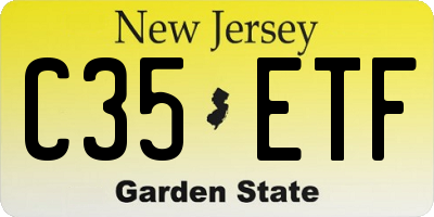 NJ license plate C35ETF