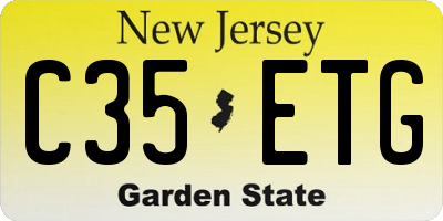 NJ license plate C35ETG