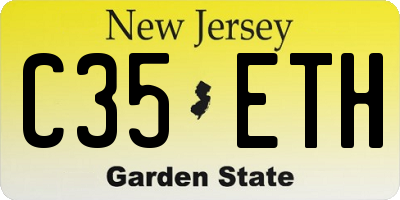 NJ license plate C35ETH