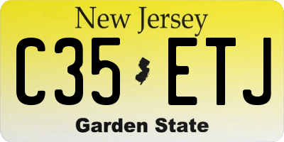 NJ license plate C35ETJ