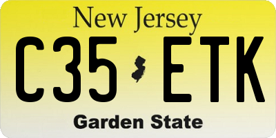 NJ license plate C35ETK