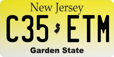 NJ license plate C35ETM