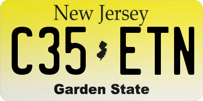 NJ license plate C35ETN