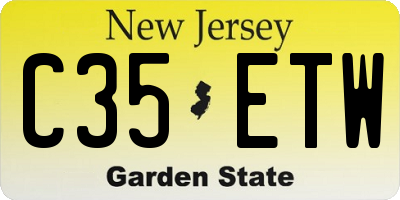 NJ license plate C35ETW